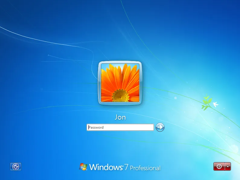 Pantalla de login de Windows 7 capturada con el comando screenshot de Meterpreter